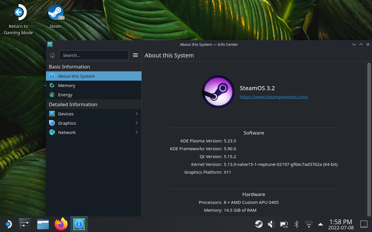 Desktop mode on the Steam Deck