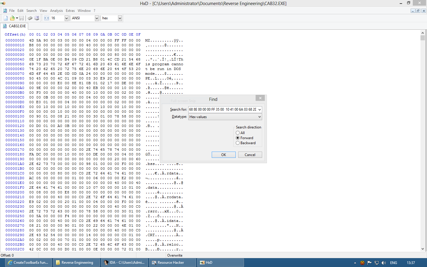 Find the Create Toolbar Reference